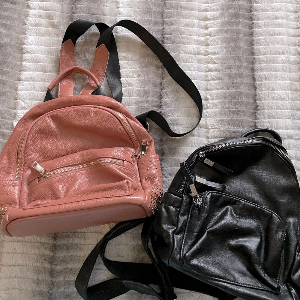 Two genuine leather mini backpacks